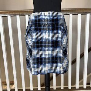 Maeve Anthropologie Plaid 100% Cotton Skirt Mini A-Line Sz 6 Lined Academia Prep